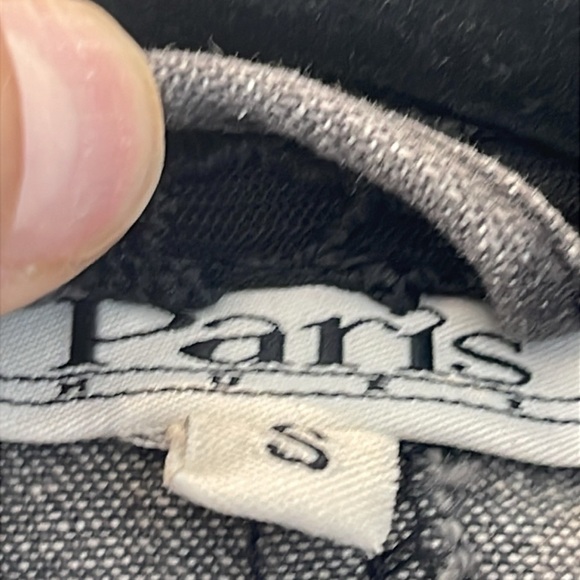 Paris Hues Black Denim & Lace Moto Jacket Cropped Size Small - Picture 7 of 15